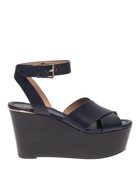 michael michael kors abbott leather wedge|Michael Michael Kors Womens Abbott Leather Platform Sandals .